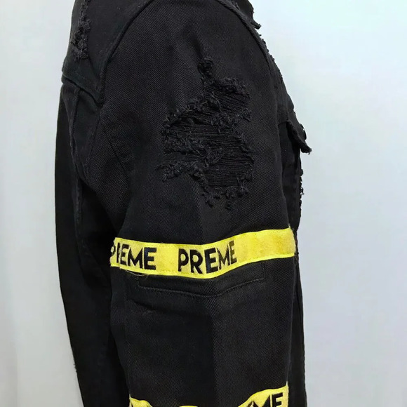 Preme NWOT Black Wash Jean Jacket Men M - Picture 9 of 16